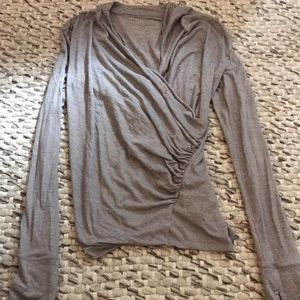 Tan/Shimmer Athleta Wrap Long Sleeve